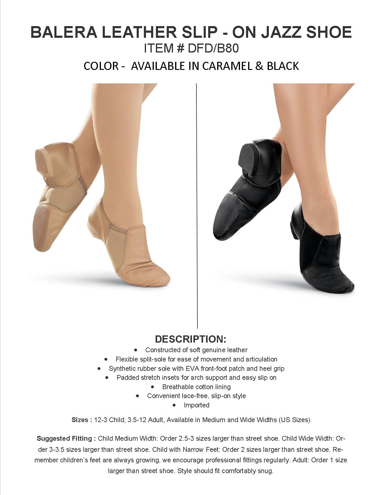 BALERA LEATHER SLIP-ON JAZZ SHOE